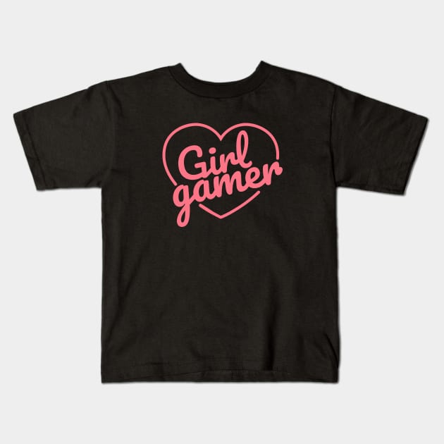 Girl Gamer Kids T-Shirt by LoenaStudio